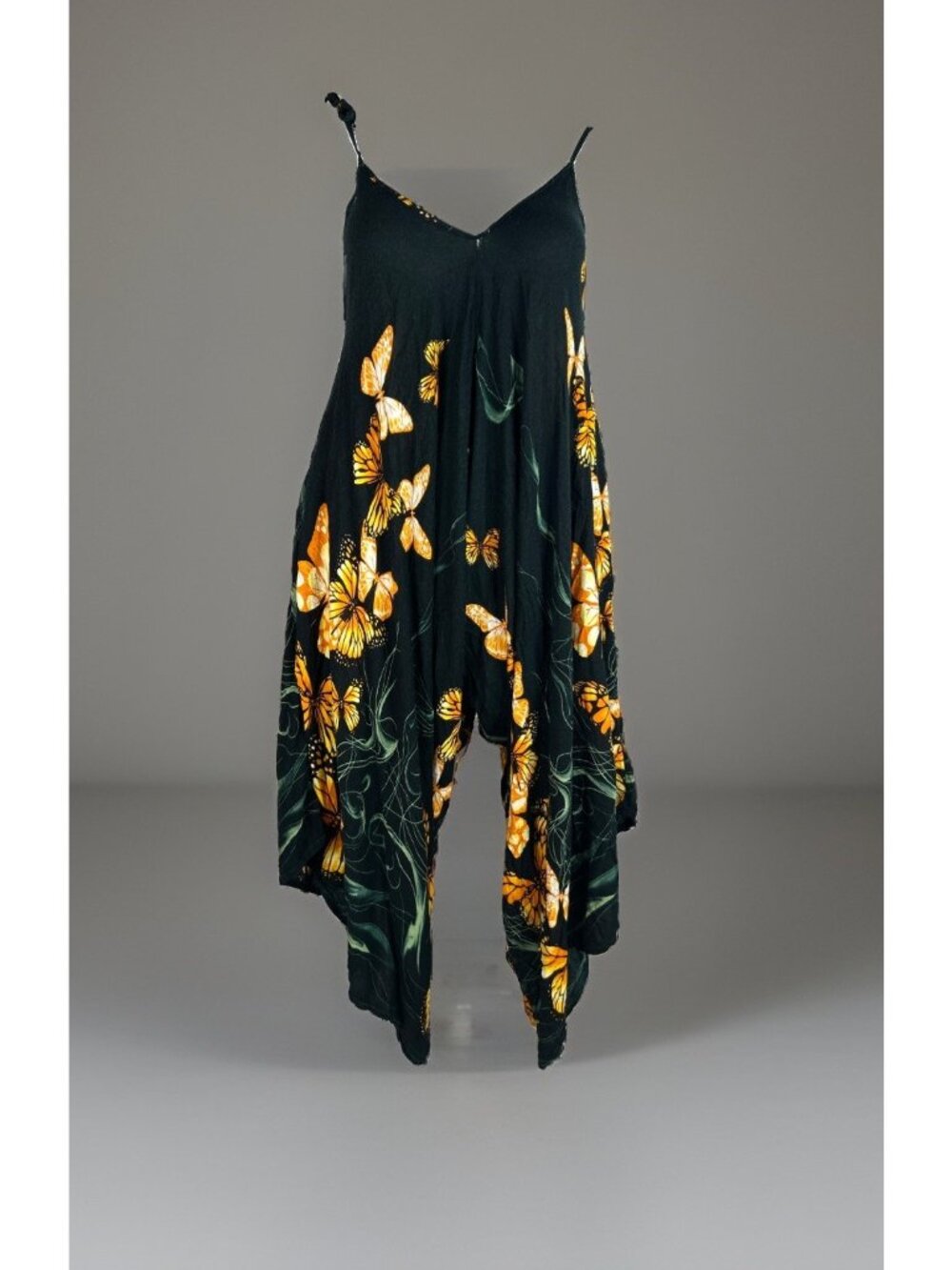 Kathmandu Import Size L Butterfly Print Sleeveless Rayon Bloomer pant 1 Piece